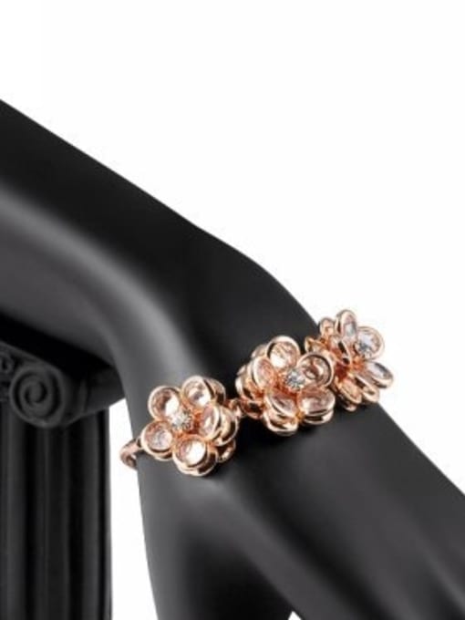 Rose Gold Adjustable Length Rosary Shaped Crystal Bracelet
