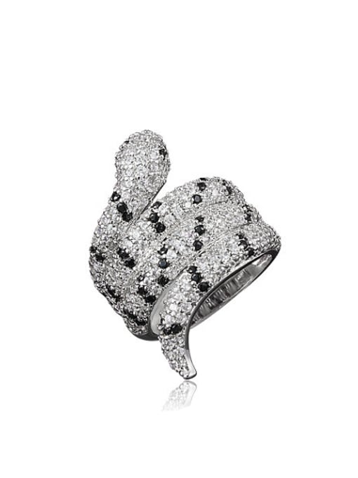 SANTIAGO High Quality Platinum Plated Snake Shaped Ring 0