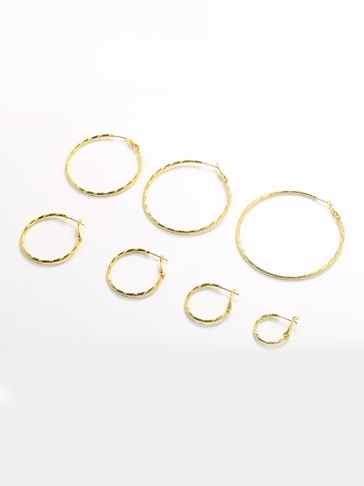 XP Simple Gold Plated Women Hoop Earrings 2