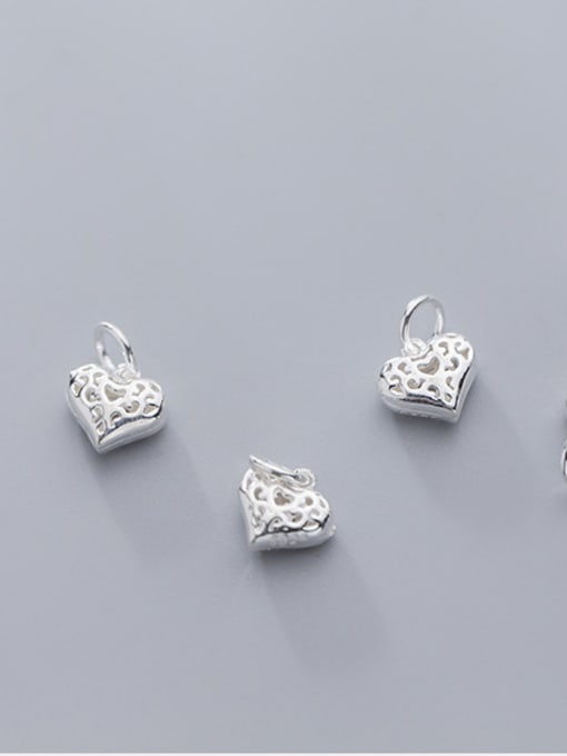 FAN 925 Sterling Silver With Silver Plated Cute Heart Charms 2