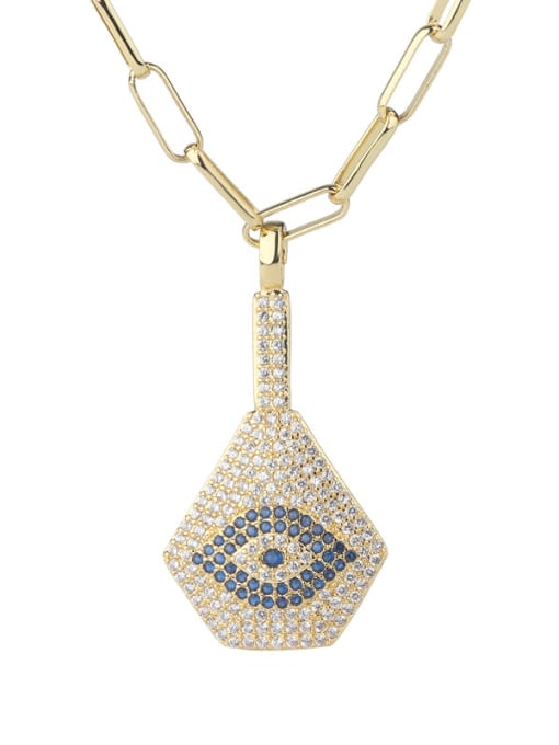 Gold Copper With Cubic Zirconia Fashion Evil Eye Necklaces
