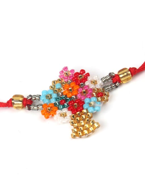 handmade Colorful Flower Accessories Woven Rope Bracelet 3
