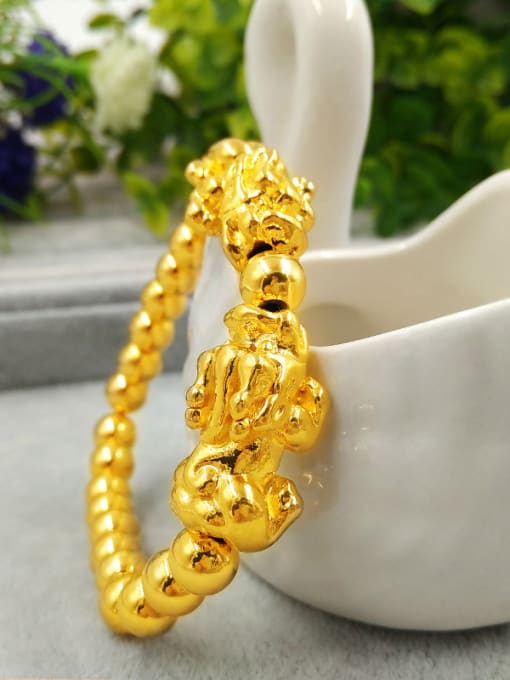 golden Gold Plated Tiny Beads Charm Bracelet
