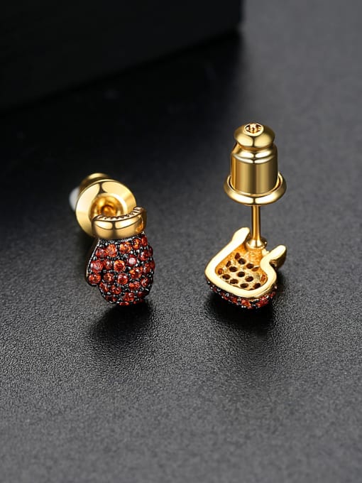 BLING SU Copper With 18k Gold Plated Fashion Clothes Stud Earrings 3
