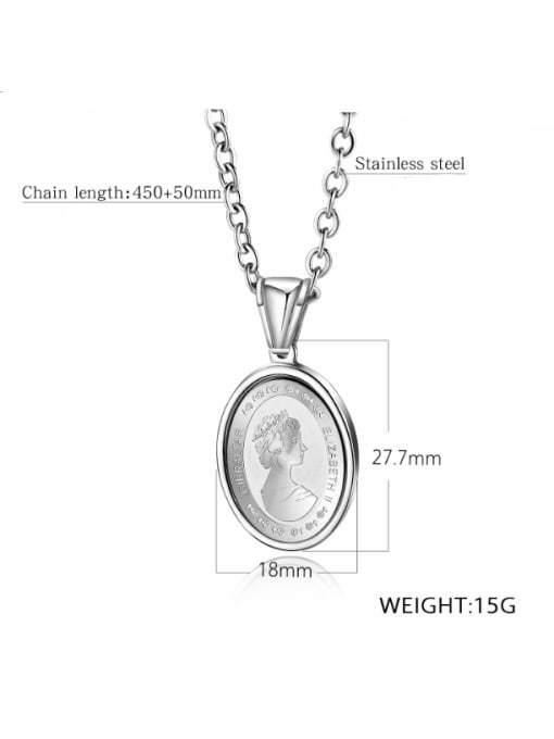 Open Sky Stainless Steel With Gold Plated Simplistic coin Round Necklaces 2