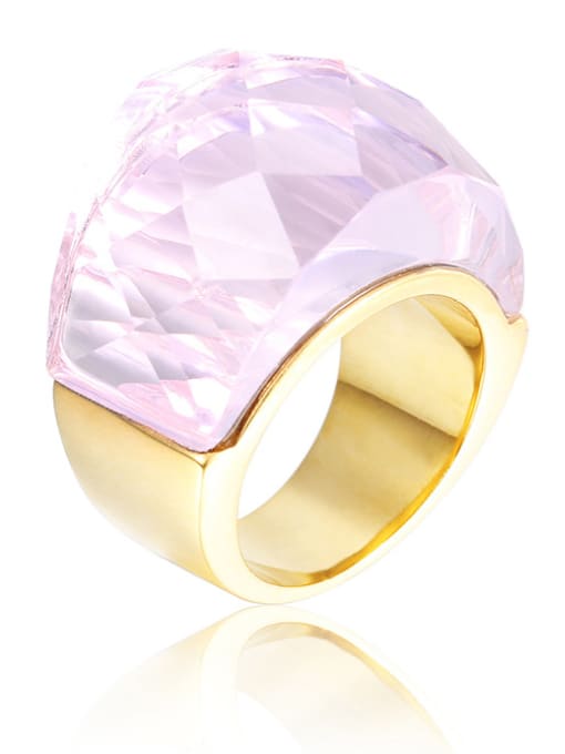 pink gold Stainless Steel With Gold Plated Trendy Geometric Party Multistone Rings