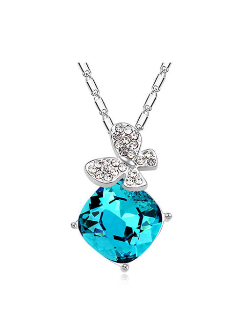 QIANZI Fashion austrian Crystals Butterfly Alloy Necklace 0