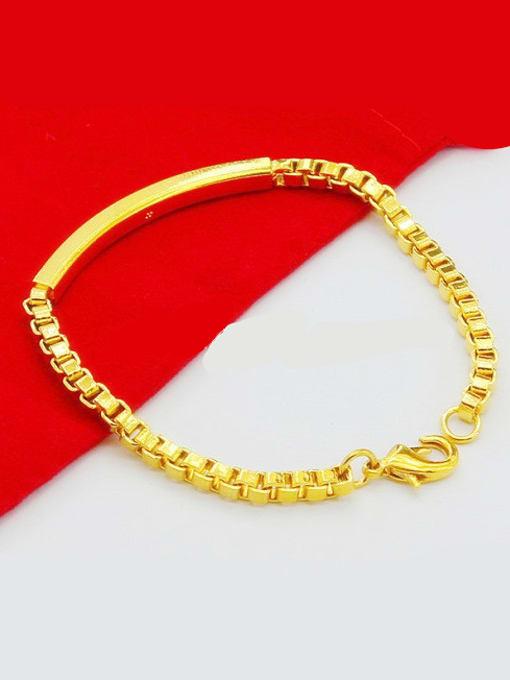 Yi Heng Da Unisex Personality 24K Gold Plated Geometric Shaped Bracelet 1