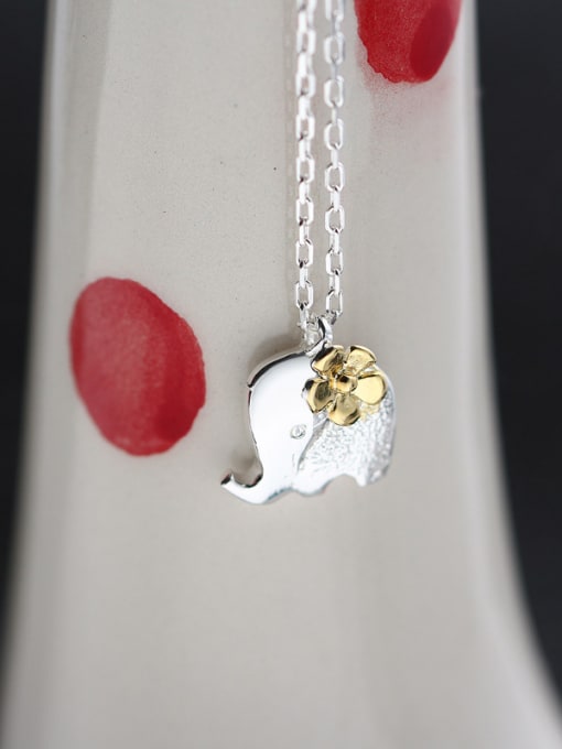 kwan Lovely Small Elephant S925 Silver Necklace 2
