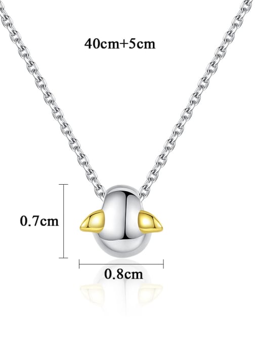 CCUI 925 Sterling Silver With Platinum Plated Simplistic Irregular Necklaces 4