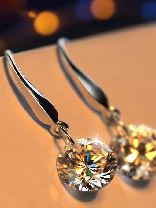 Qing Xing Long Fringed Crystal Zircon hook earring 3