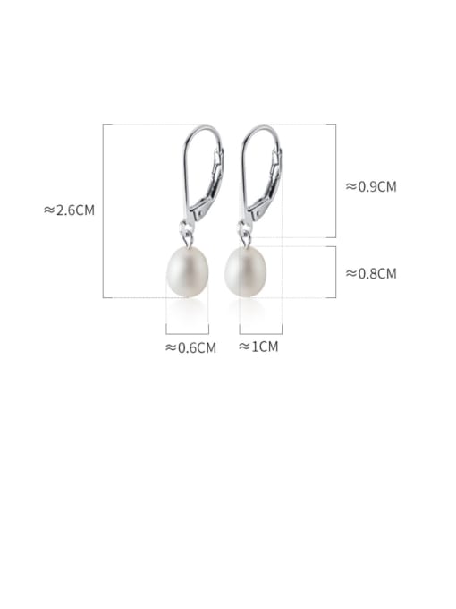 Rosh 925 Sterling Silver With Artificial Pearl Simplistic Oval Clip On Earrings 4