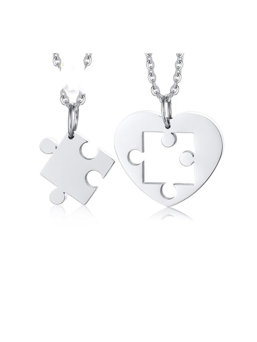 CONG Stainless Steel With Platinum Plated Personality Irregular Necklaces