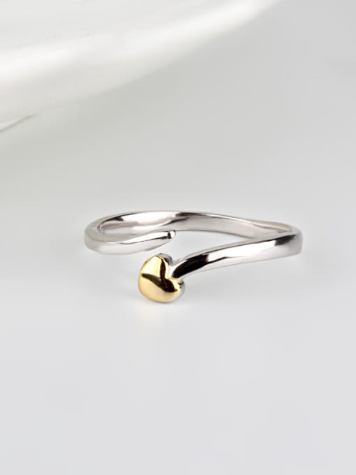 OUXI 18K Gold S925 Silver Heart-shaped Ring 0