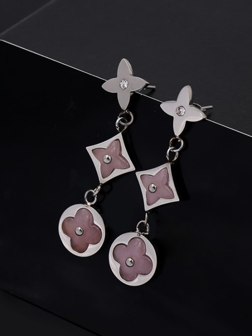 My Model Flower-shape Copper Plating Shell Drop Earrings 2