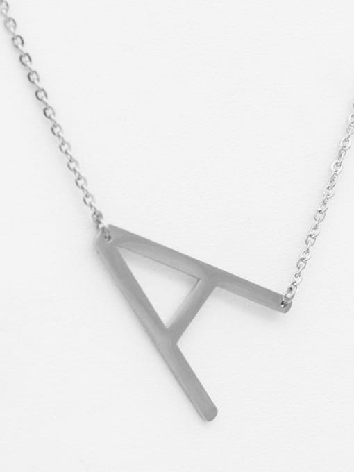 XIN DAI English A-Z Titanium Clavicle Letter Necklace 3