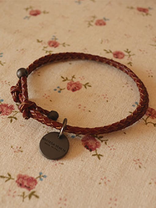 Dandelion All-match Adjustable Cownhide Leather Bracelet 1