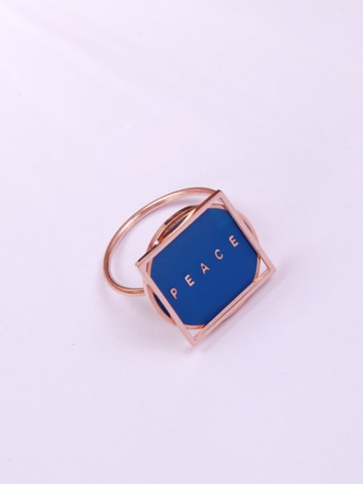GROSE Blue Glue Square Exaggerated Ring 0