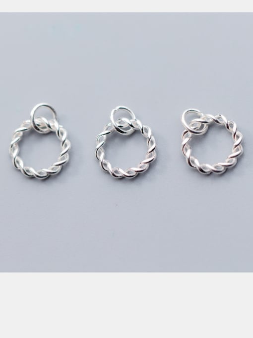 FAN 925 Sterling Silver With Silver Plated Safflower circle Charms 2