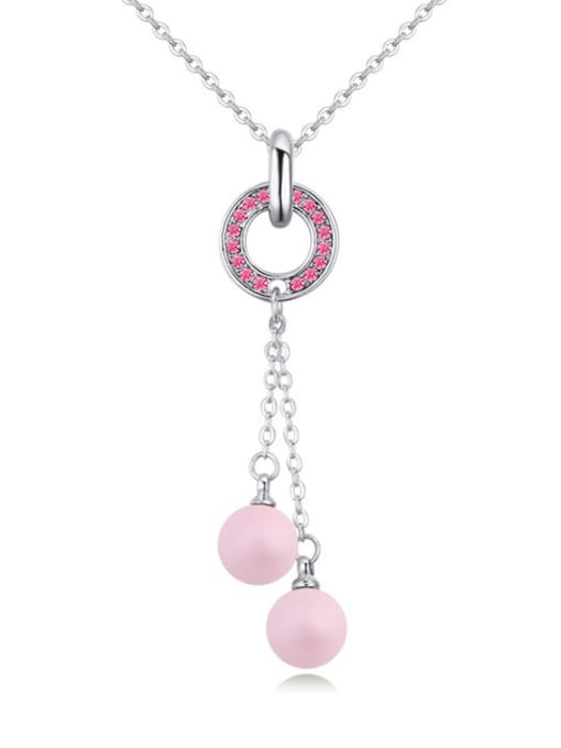 pink Austria was using austrian Elements Crystal Necklace Pendant pearl necklace by love