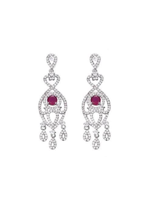 CONG Personality Geometric Shaped Shimmering Zircon Drop Earrings