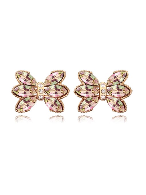 QIANZI Fashion Marquise austrian Crystals Bowknot Alloy Stud Earrings 2