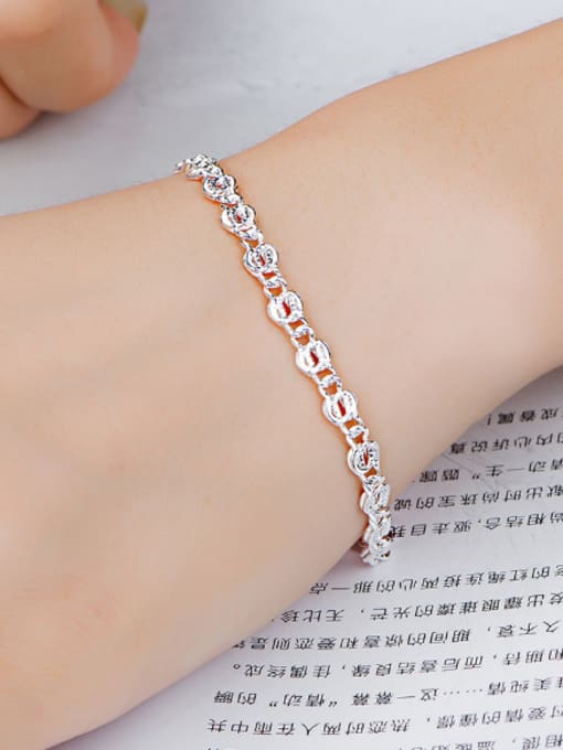 OUXI Simple Fashion Silver Plated Bracelet 1