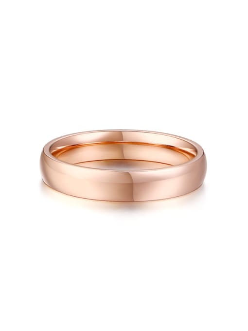 CONG Stainless Steel With Rose Gold Plated Simplistic Round Band Rings 4