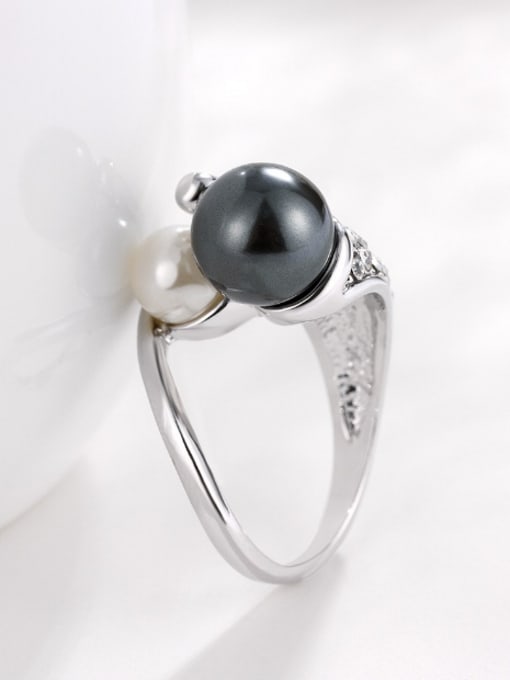 OUXI Personalized Artificial Pearls Opening Ring 2