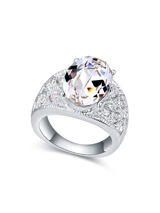 QIANZI Exquisite Shiny austrian Crystals Alloy Ring