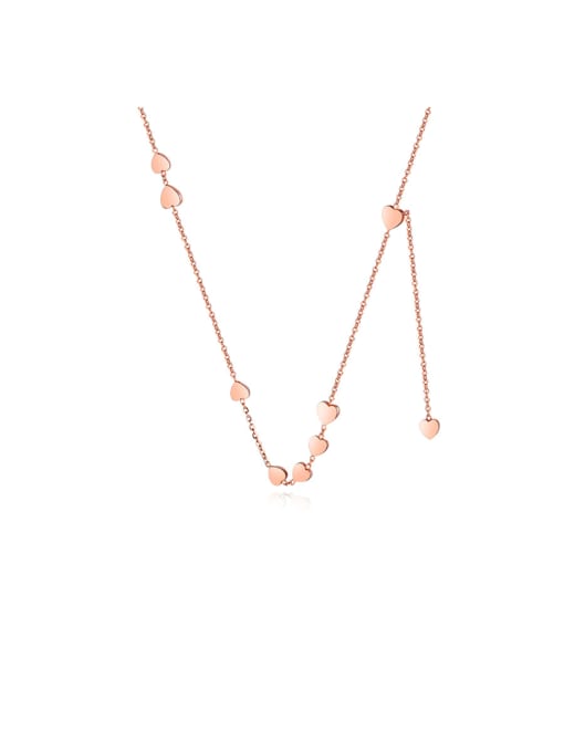 1540-Necklace Stainless Steel With Rose Gold Plated Fashion Heart Locket Necklace