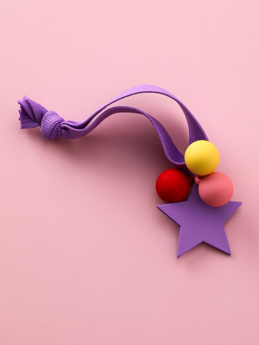 C purple Rubber band  With Simple colored ball head Hair accessories