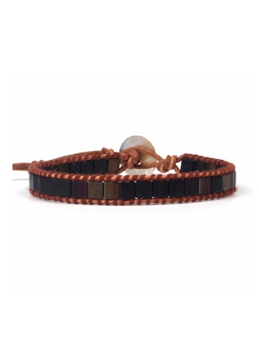 HB673-A High Quality Gift Woven Leather Rope Bracelet