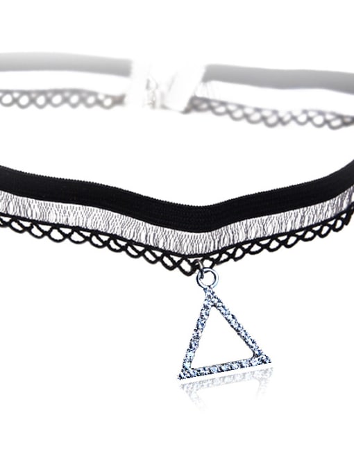 X265 full drill triangle Stainless Steel With Fashion Animal/flower/ball Lace choker Necklaces