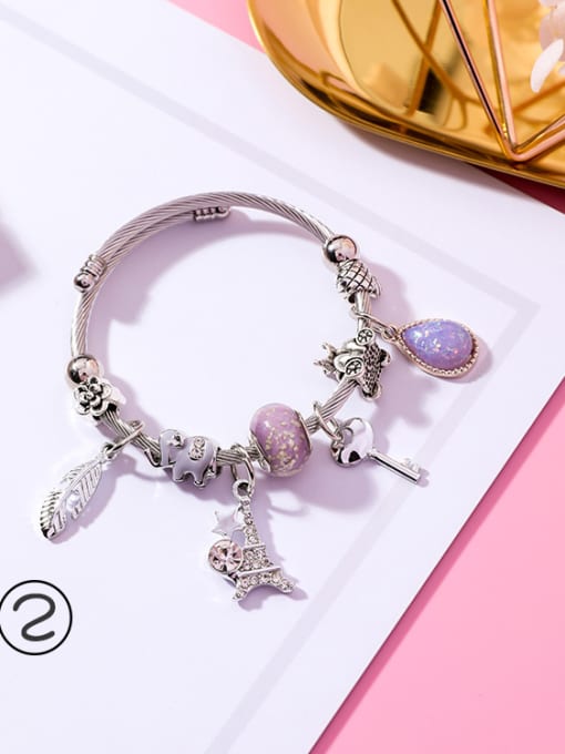 2#K4516 Alloy With DIY series bead cartoon Adjustable Bracelet