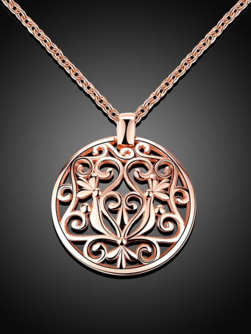 Rose Gold Exquisite 18K Gold Plated Round Shaped Necklace
