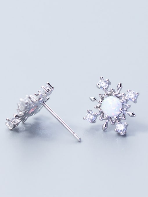 Rosh Christmas jewelry: Sterling silver sweet zricon stud earrings 1