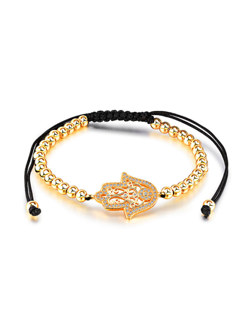 Gold Fashion Hollow Patterns Beads Adjustable Bracelet