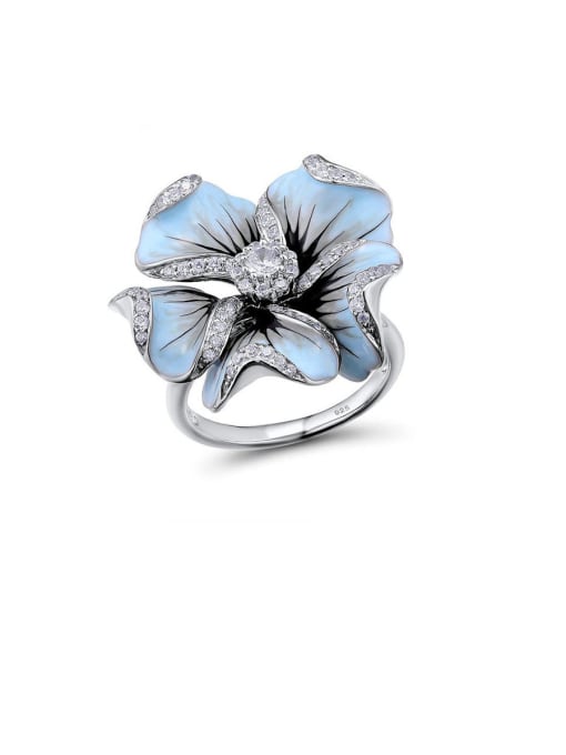 platinum Copper With Platinum Plated Cute Flower Band Rings