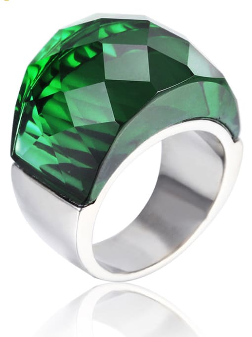 Green steel Stainless Steel With Gold Plated Trendy Geometric Party Multistone Rings