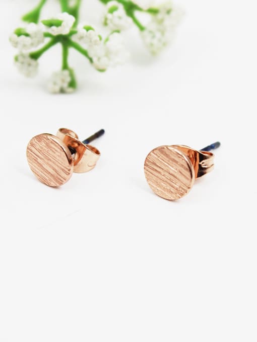 rose gold Exquisite Twill Design Round Shaped Earrings