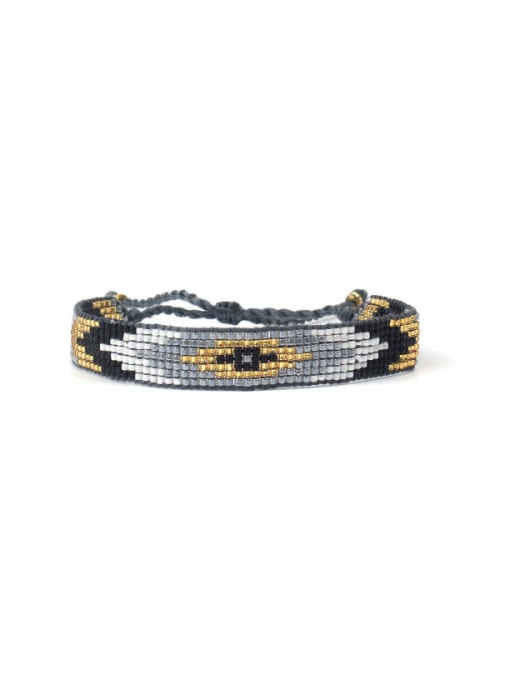 HB632-E Colorful Woven Glass Beads Women Bracelet