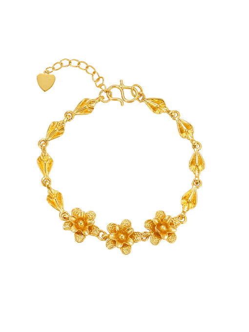 XP Copper Alloy 24K Gold Plated Classical Flower Bracelet 0