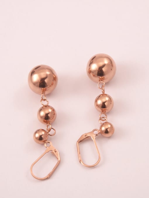 GROSE Titanium With Gold Plated Fashion Round Beads Drop Earrings 1