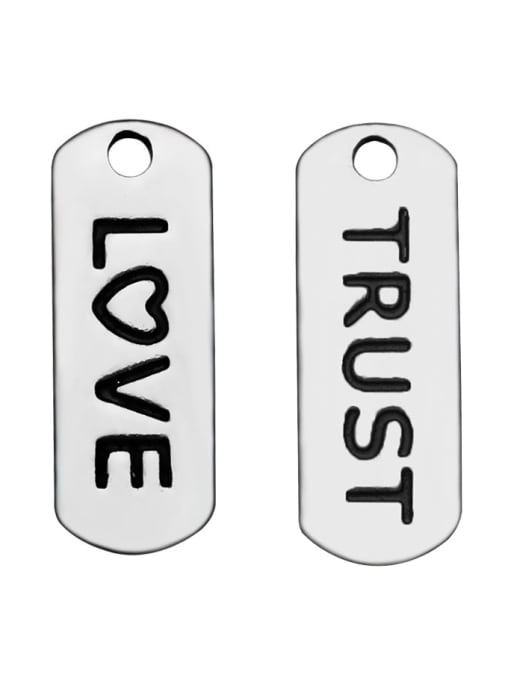 FTime Stainless Steel With Personality Irregular With words Charms 0