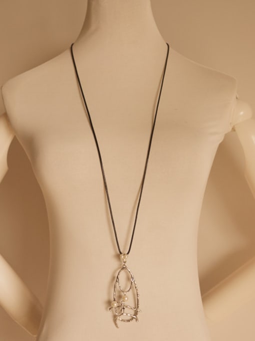 Dandelion Retro Women Geometric Pearl Necklace 1