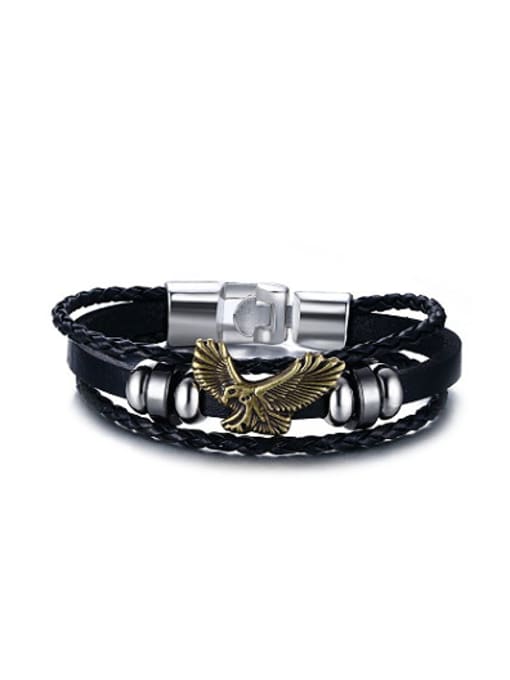 CONG Exquisite Eagle Shaped Artificial Leather Stone Bracelet 0