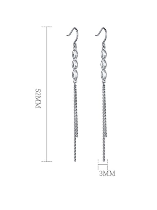 Dan 925 Sterling Silver With Cubic Zirconia Trendy  Flow comb Drop Earrings 2