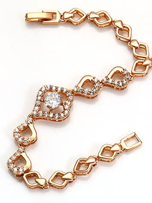 Copper Alloy 18k Gold Plated Fashion Zircon Bracelet 1000004886