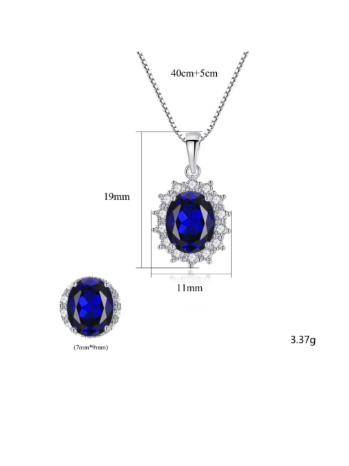 CCUI Sterling silver AAA zircon classic blue semi-precious stone necklace 3